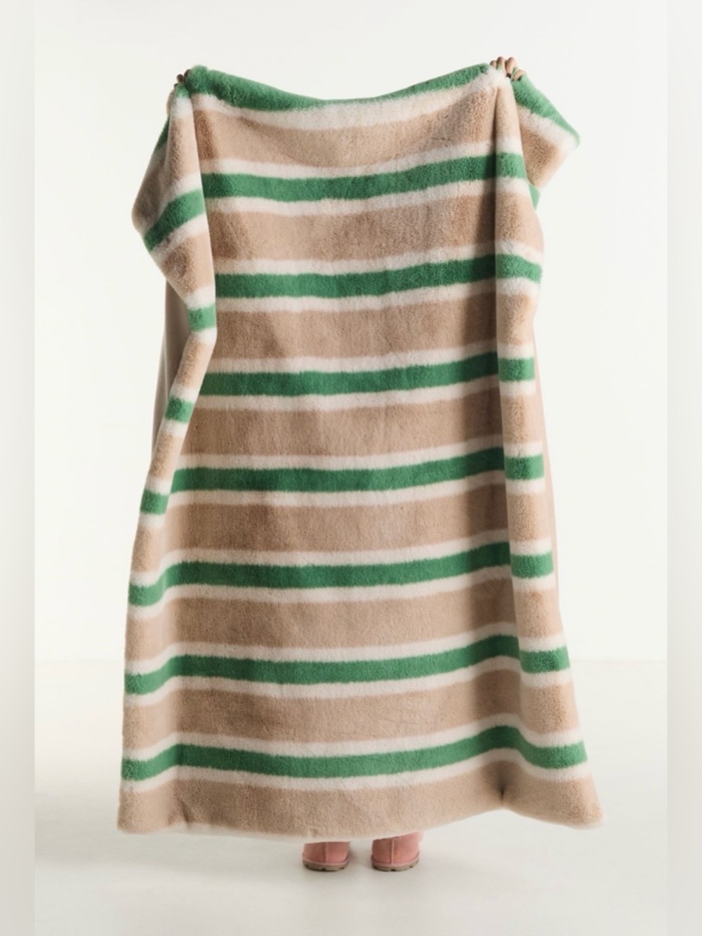 Anthropologie Maeve Printed Faux Fur Throw Blanket, NIP